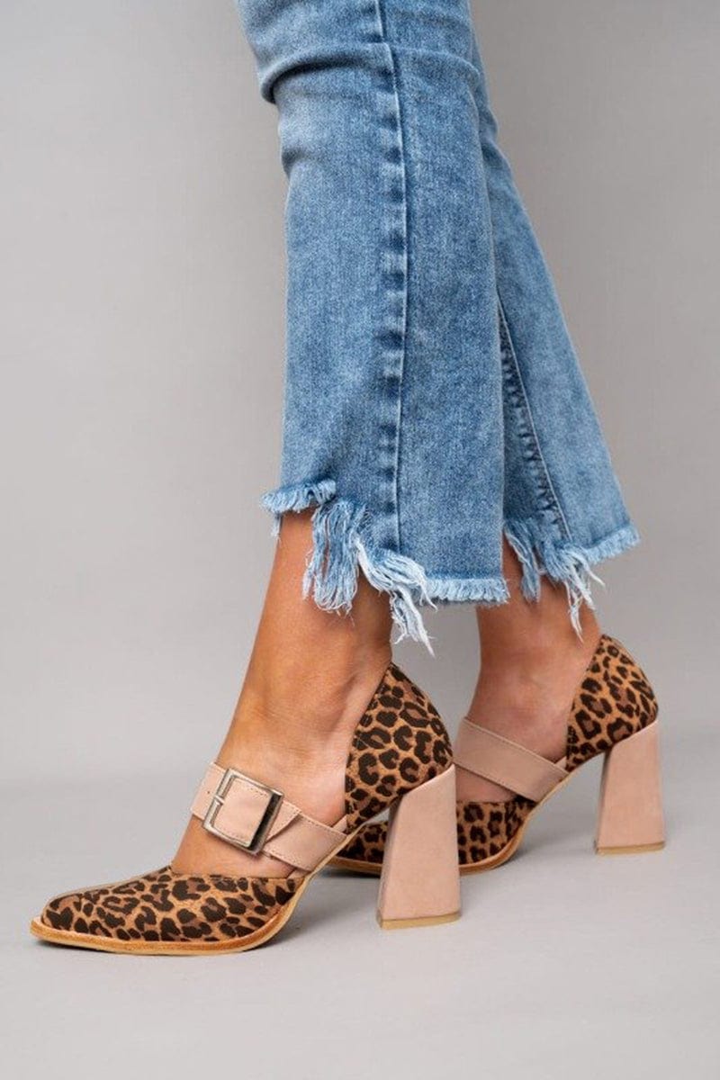 Ilana™ | Tacones de bloque con estampado de leopardo llamativo