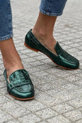 Mocasín con efecto cocodrilo