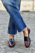 Mocasines tricolor brillantes