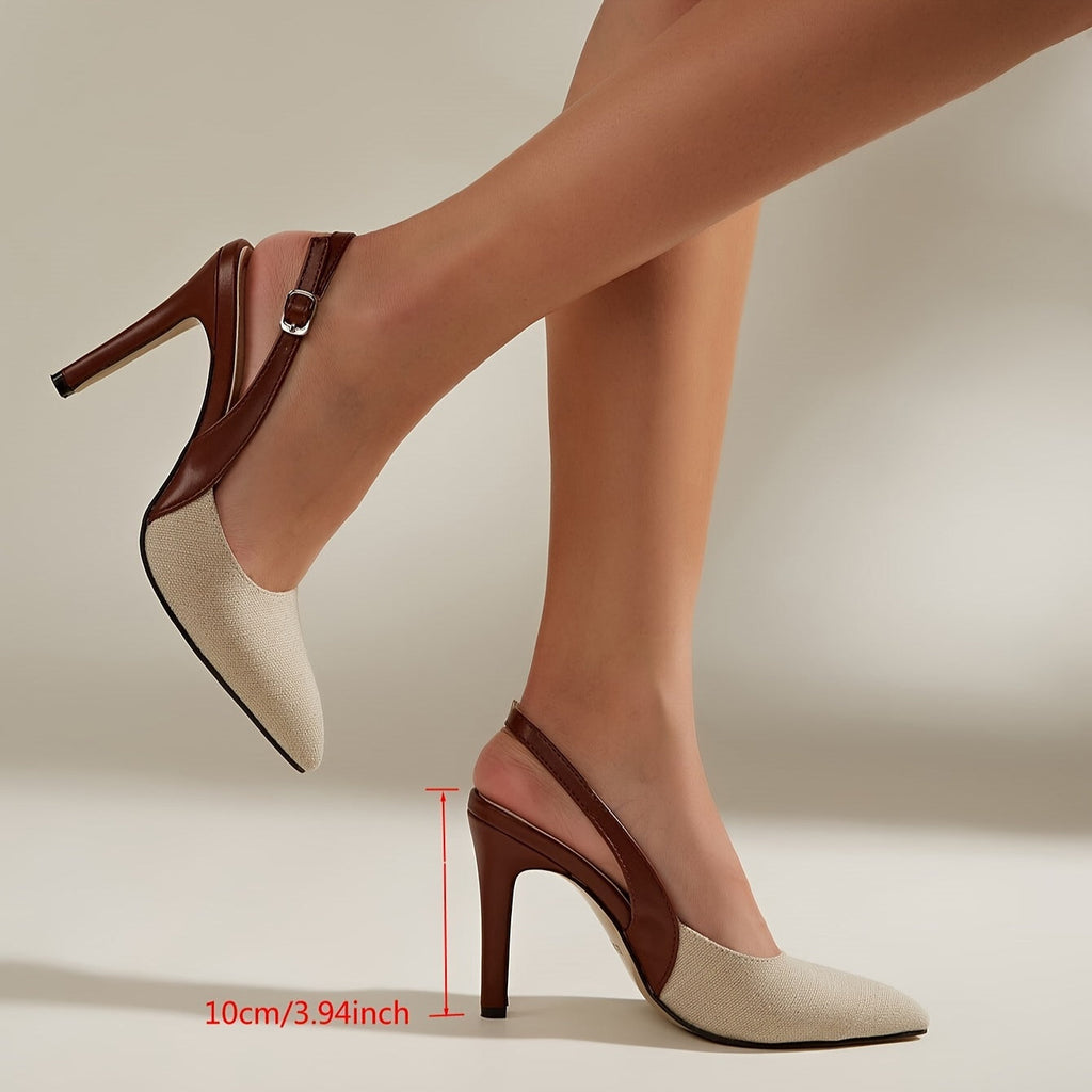Géminis dijo Amélie™ | Tacones con tira trasera en contraste