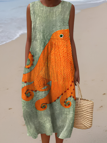 Vestido midi Tess™ Oceanic
