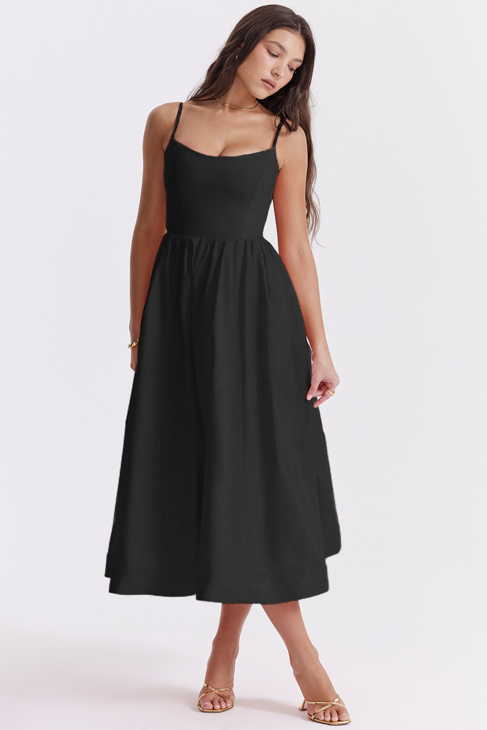 ESTELLE | Élégante robe midi d'été coupe corset