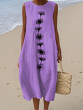 Vestido midi Emma™ Purple Bloom