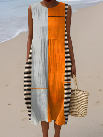 Vestido midi May™ con bloques de color