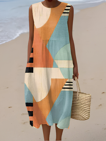 Vestido midi geométrico Iris™
