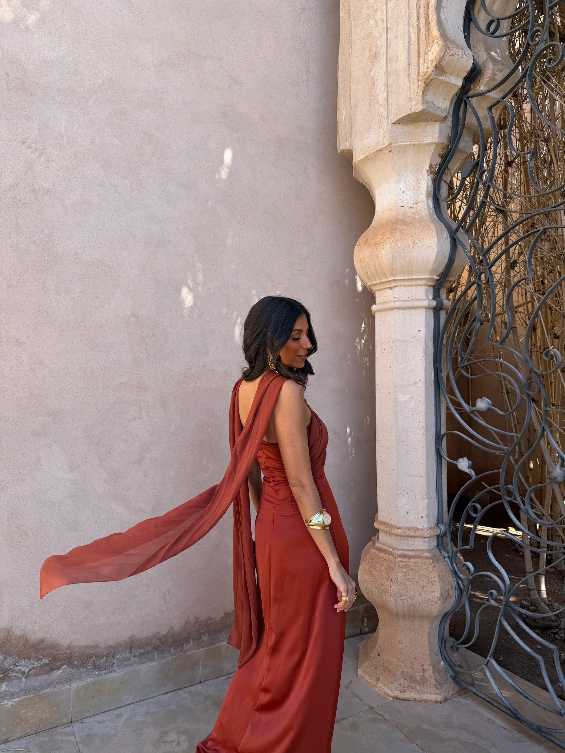 Vestido Triana en color terracota
