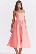 ESTELLE | Elegante vestido midi de verano con corte corsé