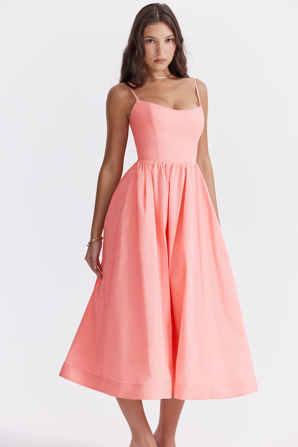 ESTELLE | Elegante vestido midi de verano con corte corsé