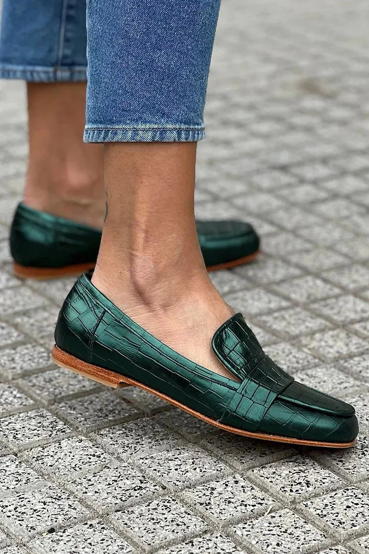 Mocasín con efecto cocodrilo
