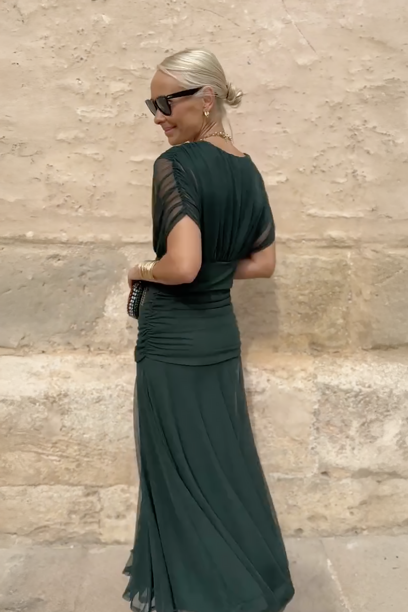 Louise | Elegante vestido largo de fiesta con escote en V