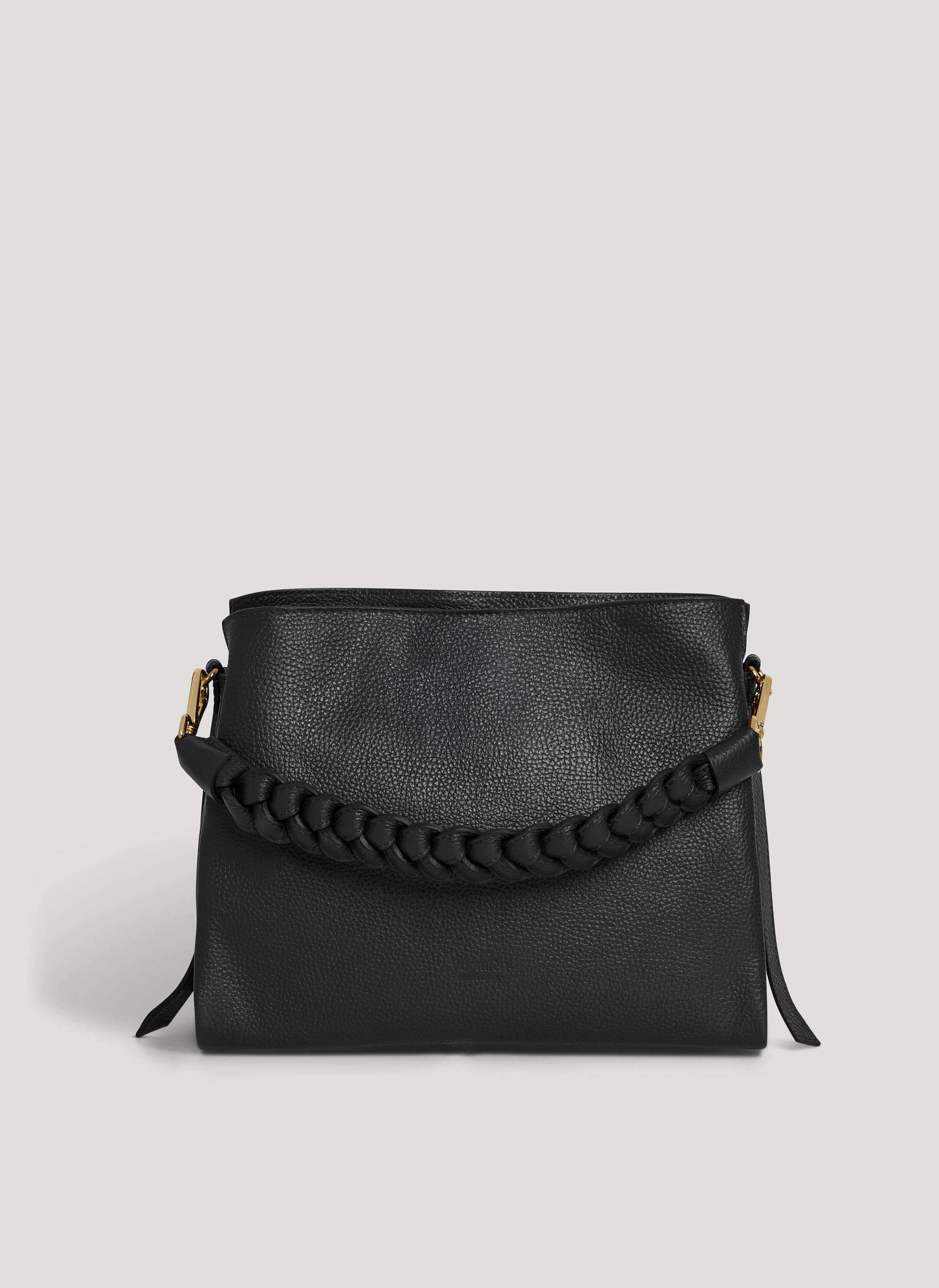 Bolso Braid de piel Dollaro Negro