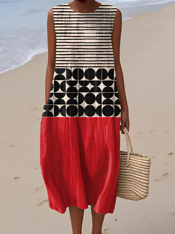 Vestido midi Jane™ con bloques de color