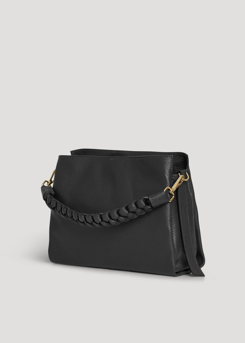 Bolso Braid de piel Dollaro Negro