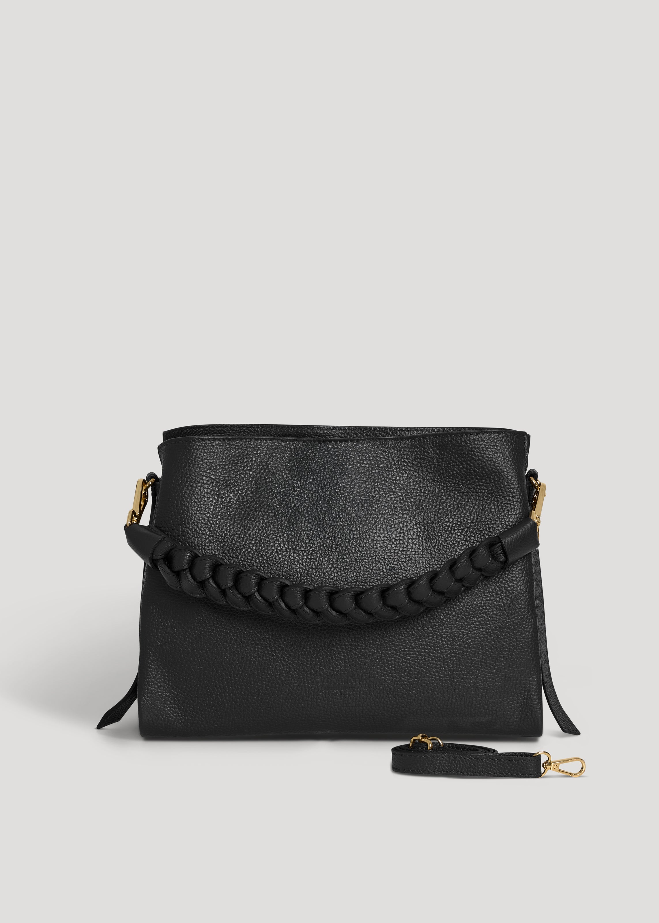 Bolso Braid de piel Dollaro Negro