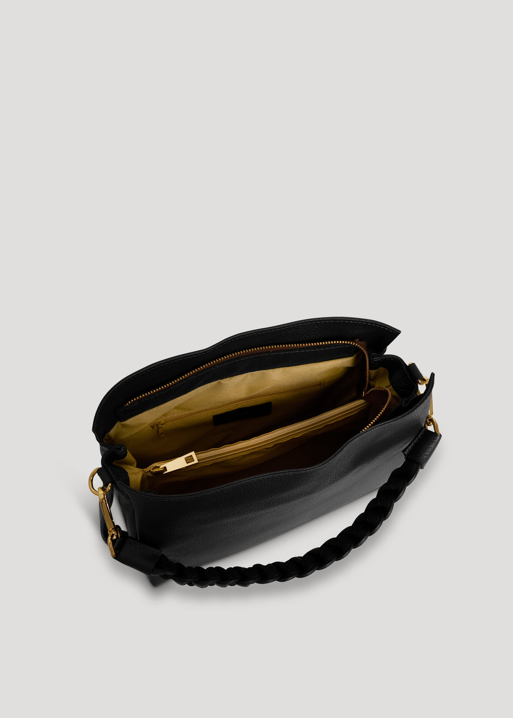 Bolso Braid de piel Dollaro Negro