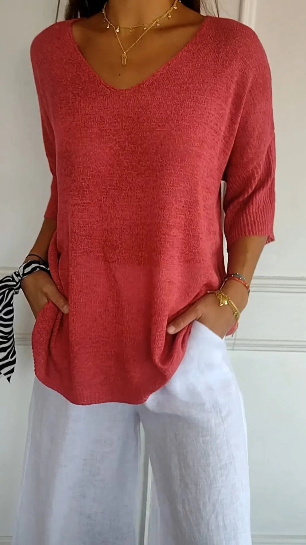 SKY | Blusa noire cuello en V