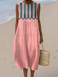 Vestido midi de rayas pastel Lily™