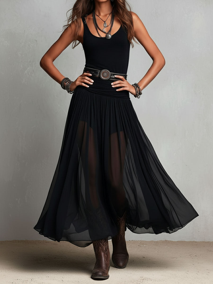 VESTIDO LARGO ELASTICO