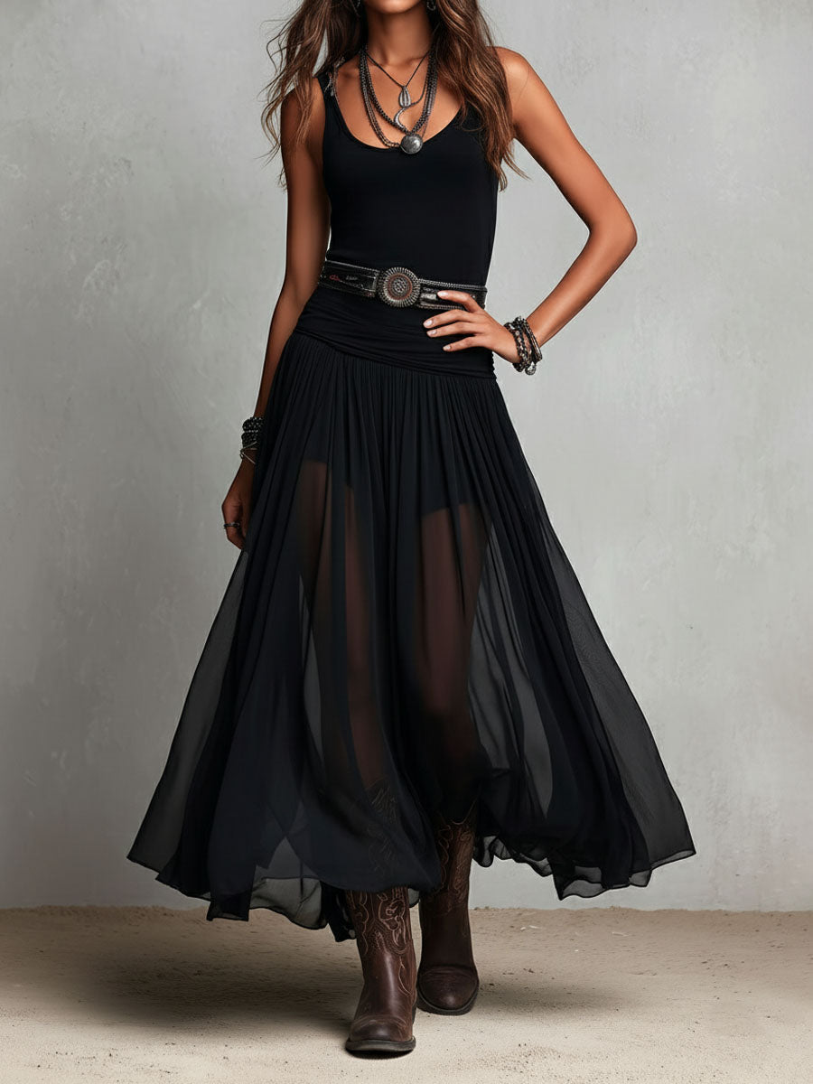 VESTIDO LARGO ELASTICO