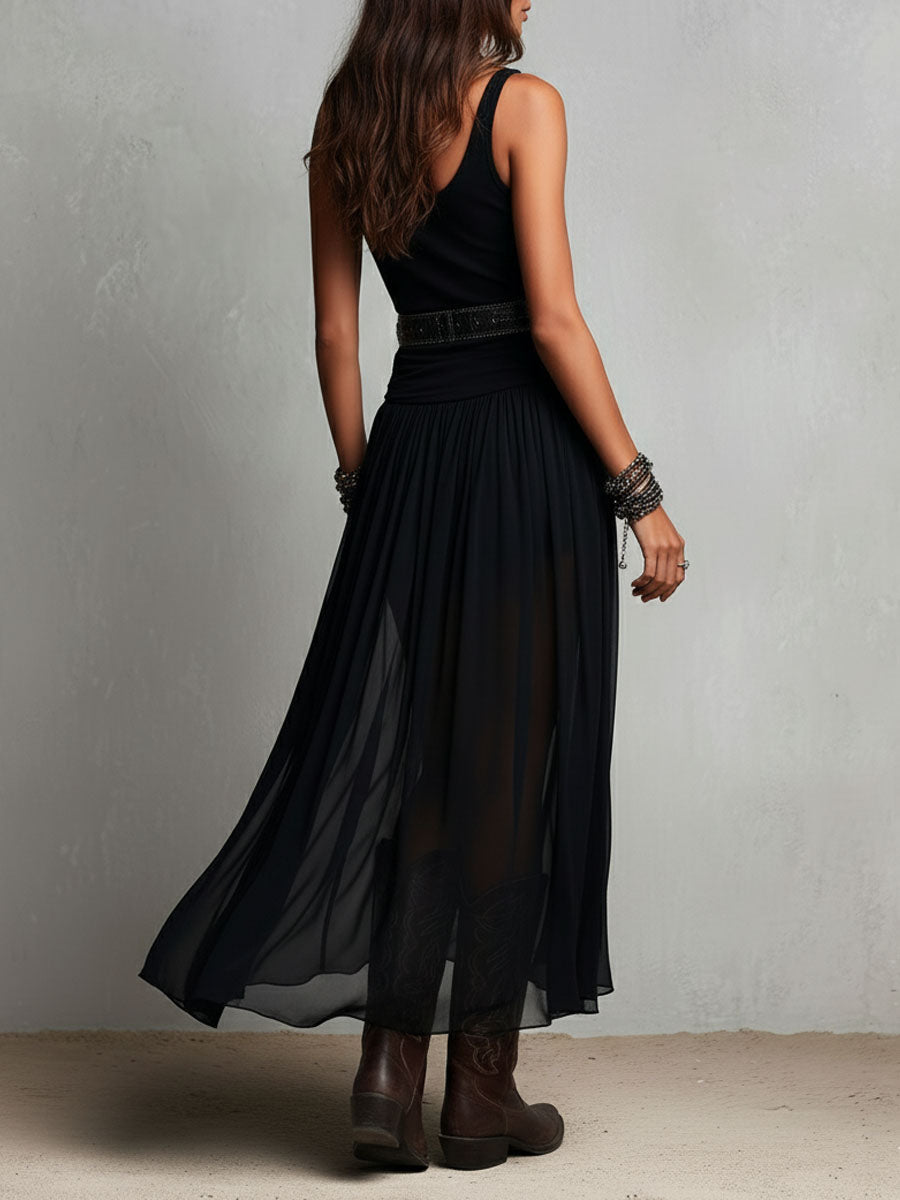 VESTIDO LARGO ELASTICO