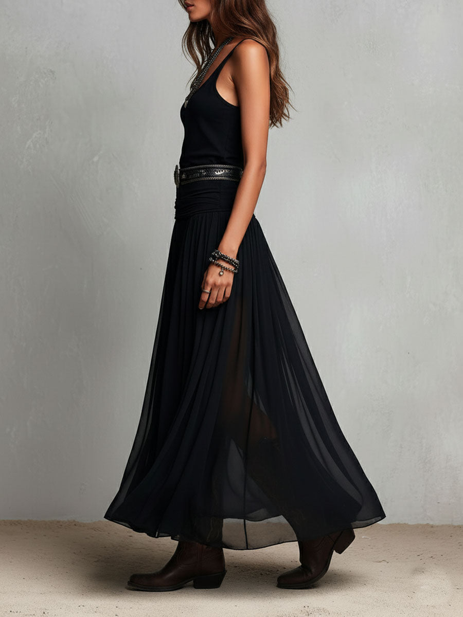 VESTIDO LARGO ELASTICO