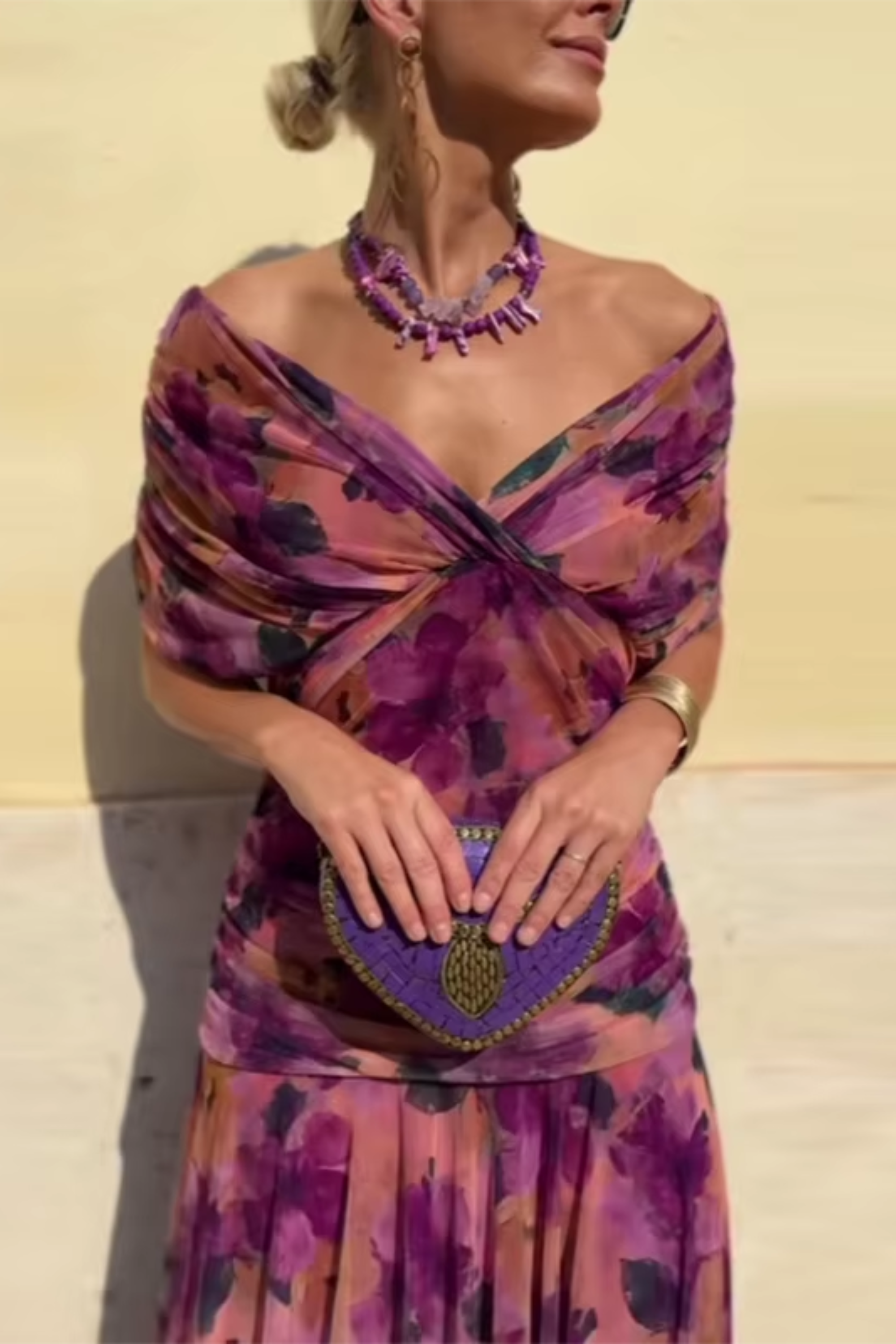Louise | Robe de soirée longue élégante avec décolleté en V