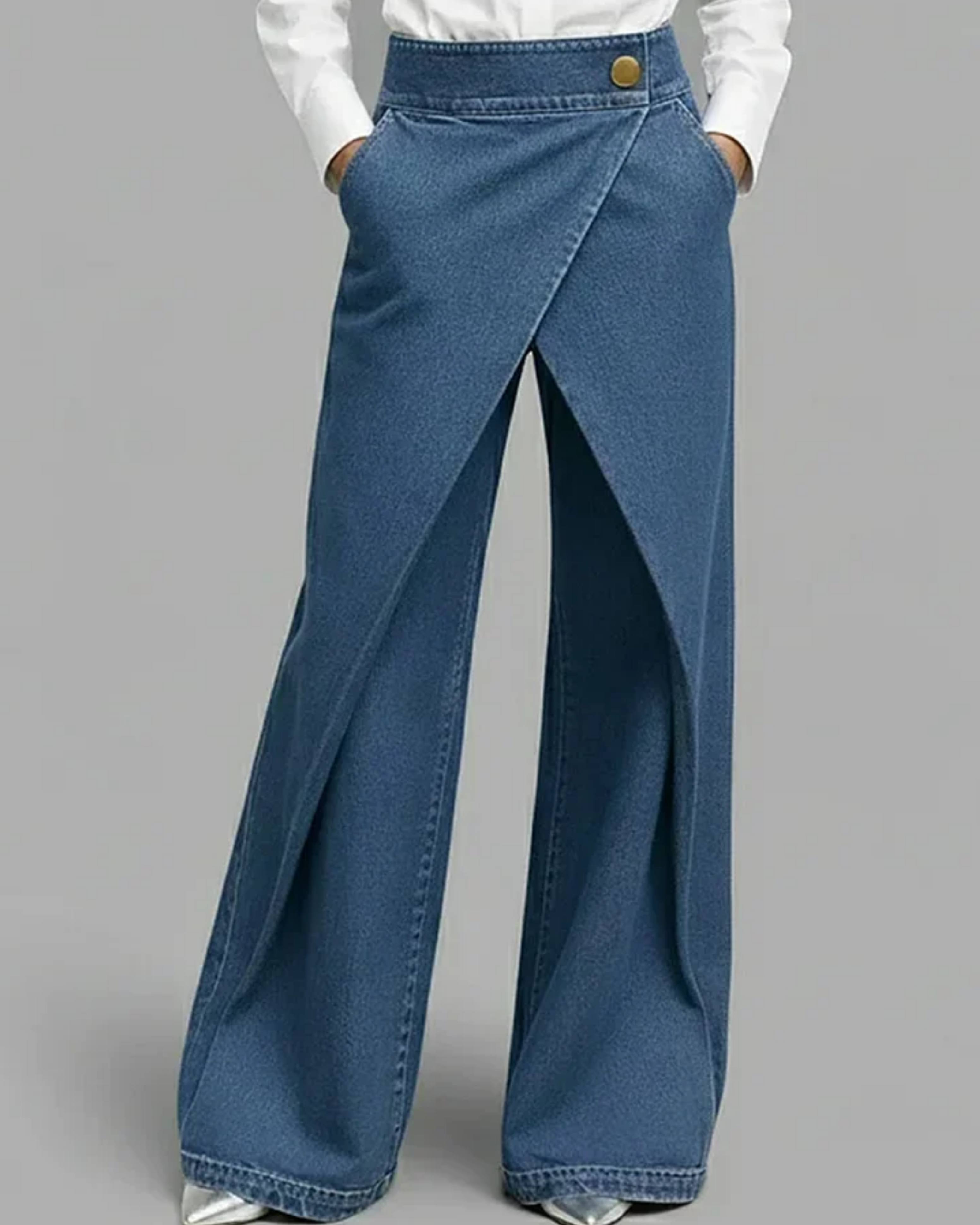 Pantalon portefeuille en jean Noire