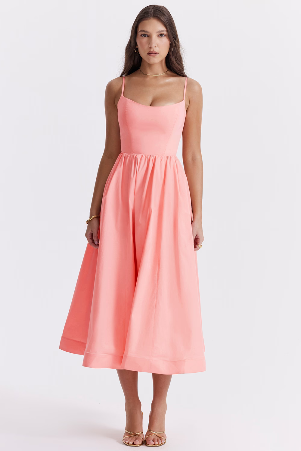 ESTELLE | Elegante vestido midi de verano con corte corsé