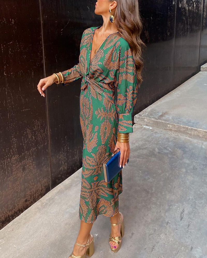 Isadora | Robe midi élégante à l'imprimé raffiné