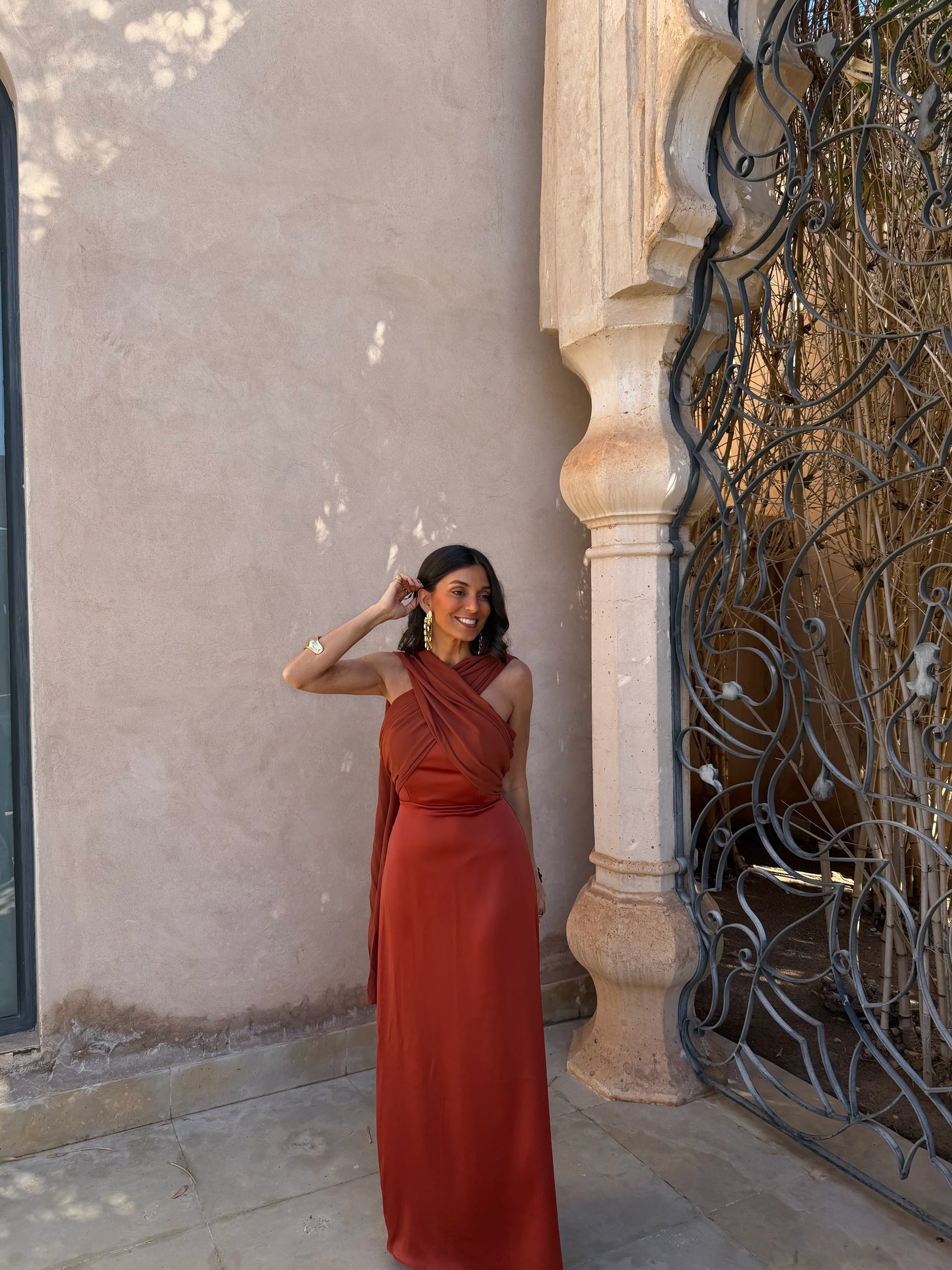 Vestido Triana en color terracota