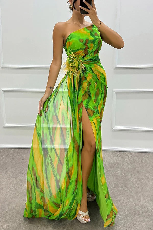 Mia™ | Vestido drapeado vibrante