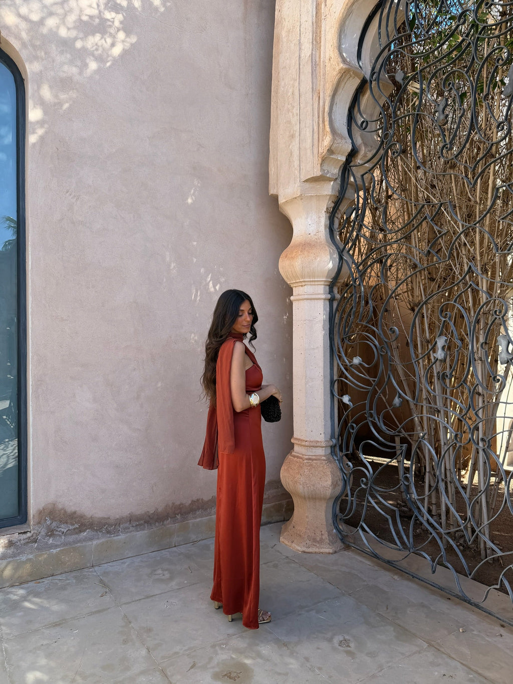 Vestido Triana en color terracota