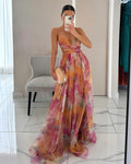 SKY|™ Encantador vestido largo con estampado floral