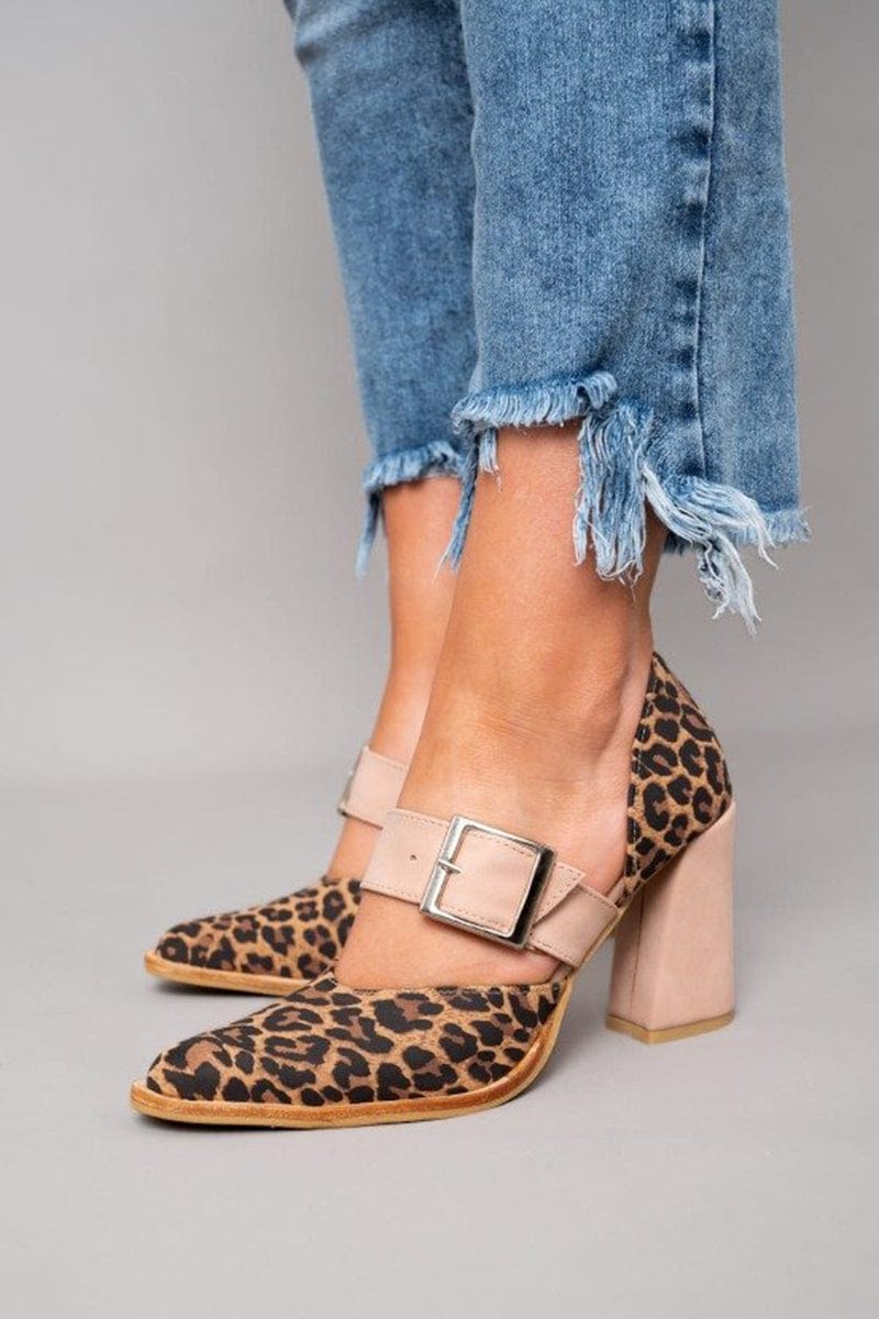 Ilana™ | Tacones de bloque con estampado de leopardo llamativo