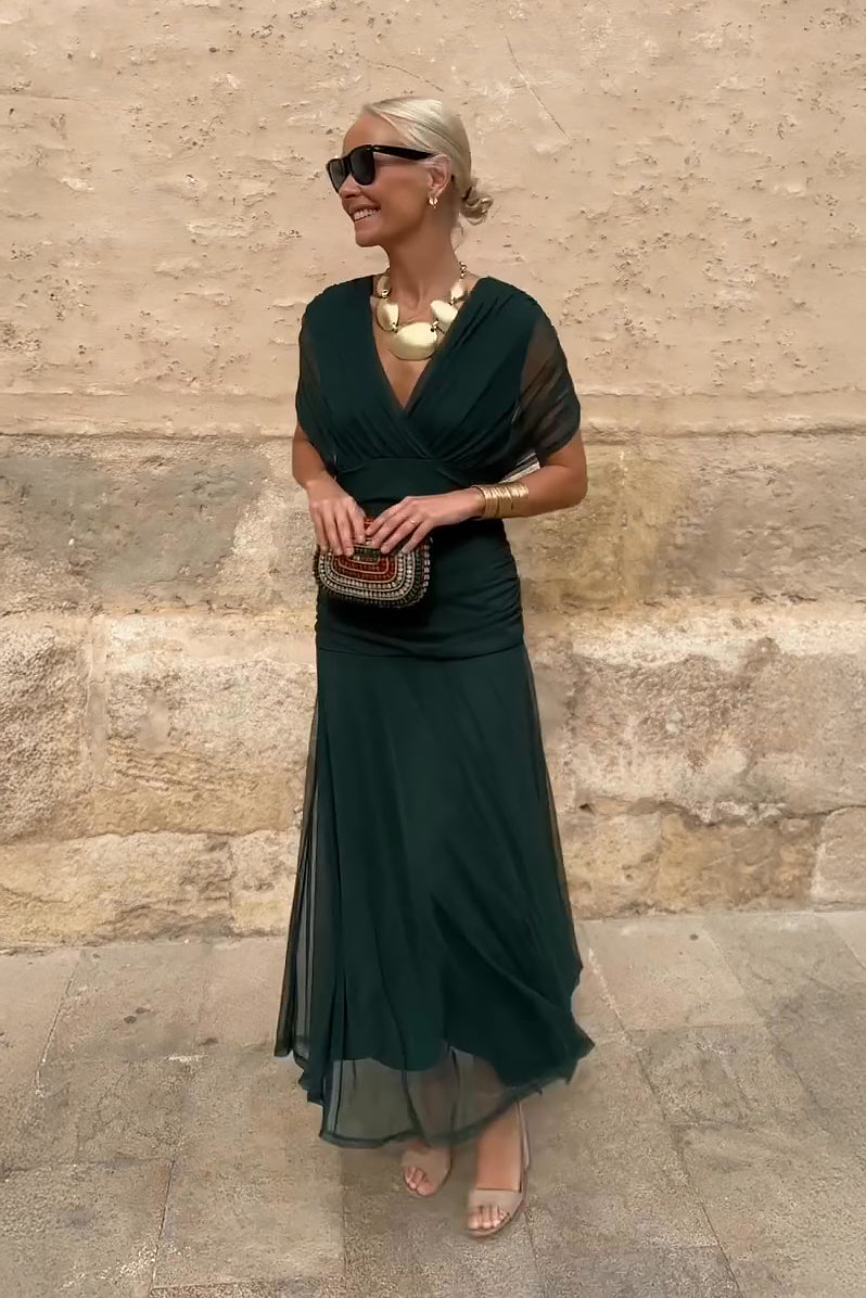 Louise | Elegante vestido largo de fiesta con escote en V