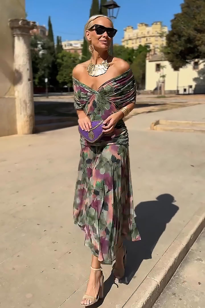 Louise | Robe de soirée longue élégante avec décolleté en V