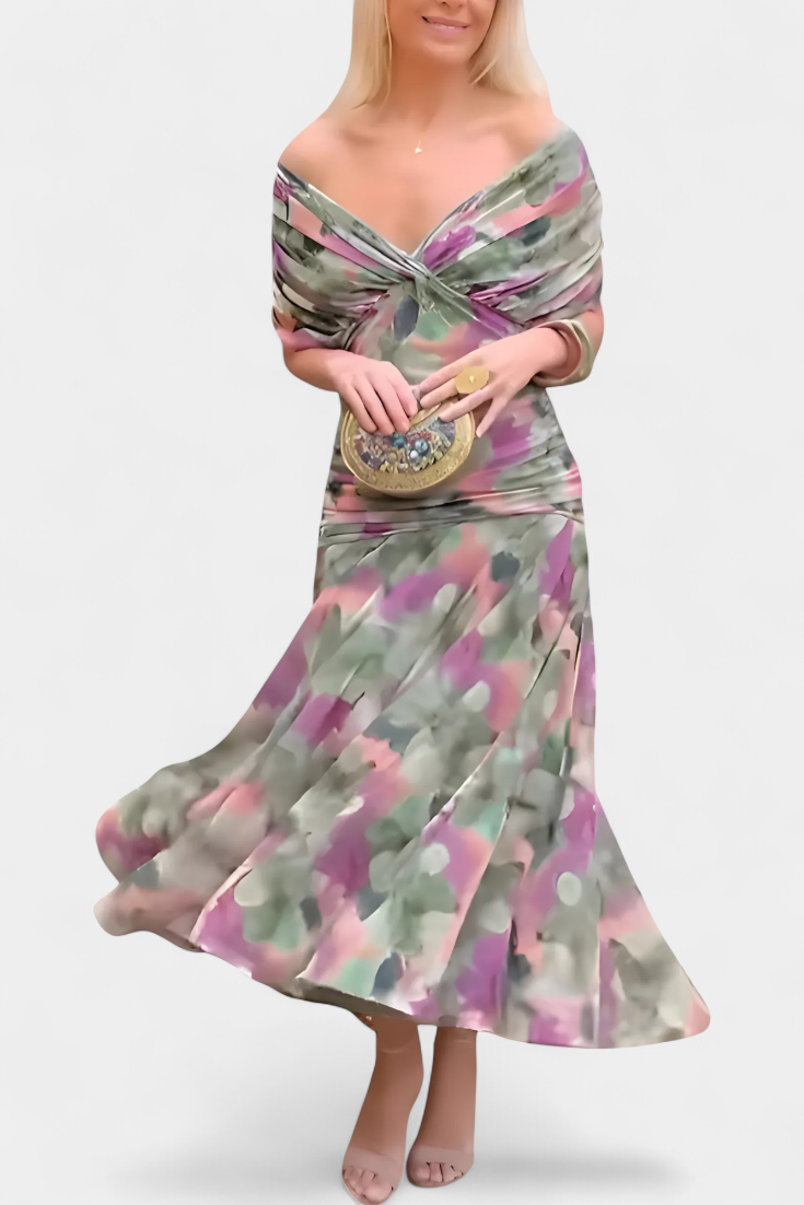 Camille | Robe drapée style portefeuille
