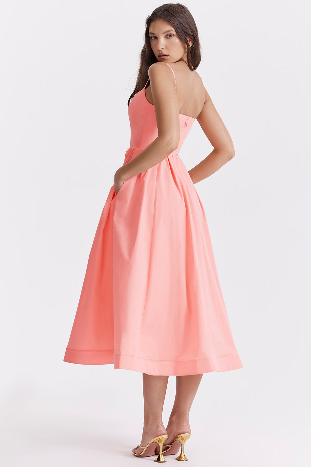 ESTELLE | Elegante vestido midi de verano con corte corsé