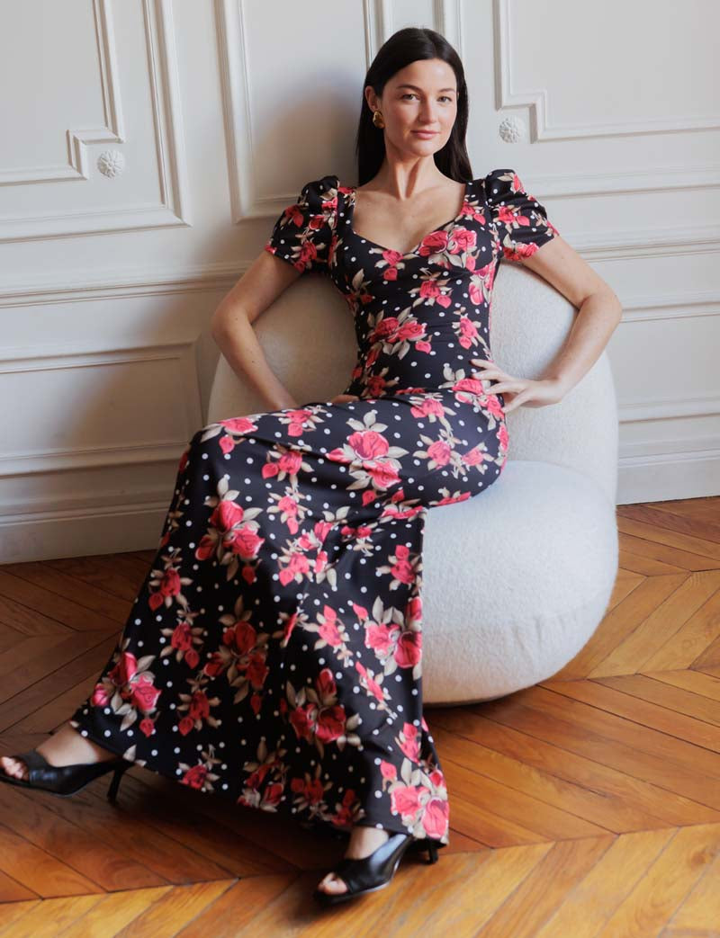 Vestido negro flores Sevilla