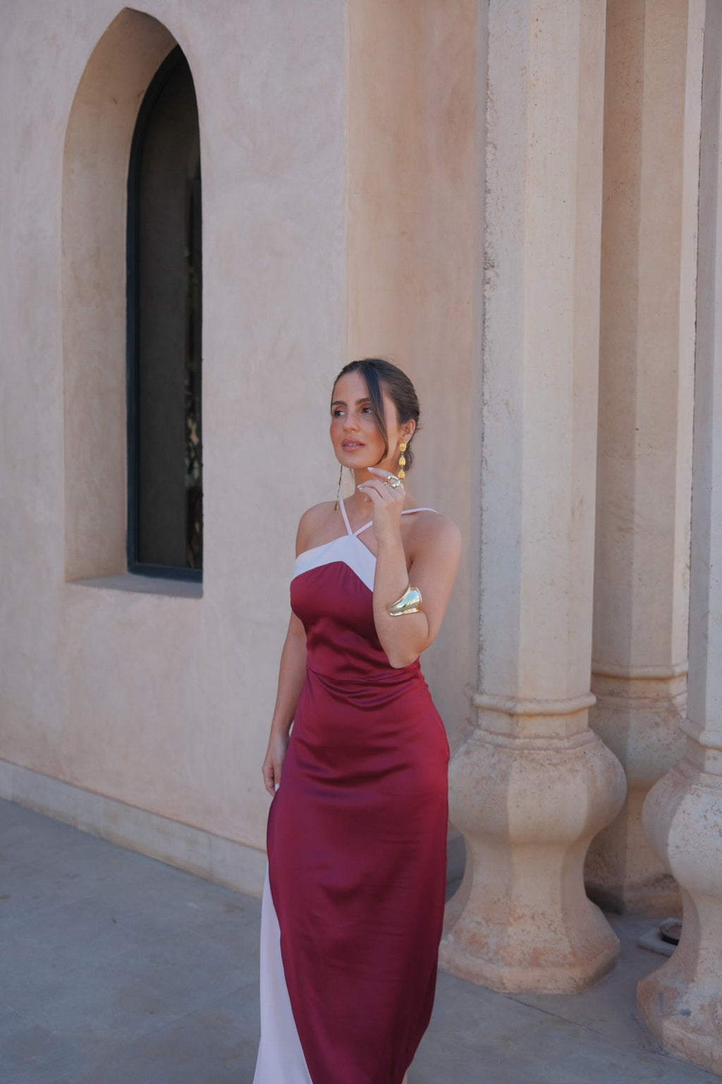 Vestido Oasis en color burdeos