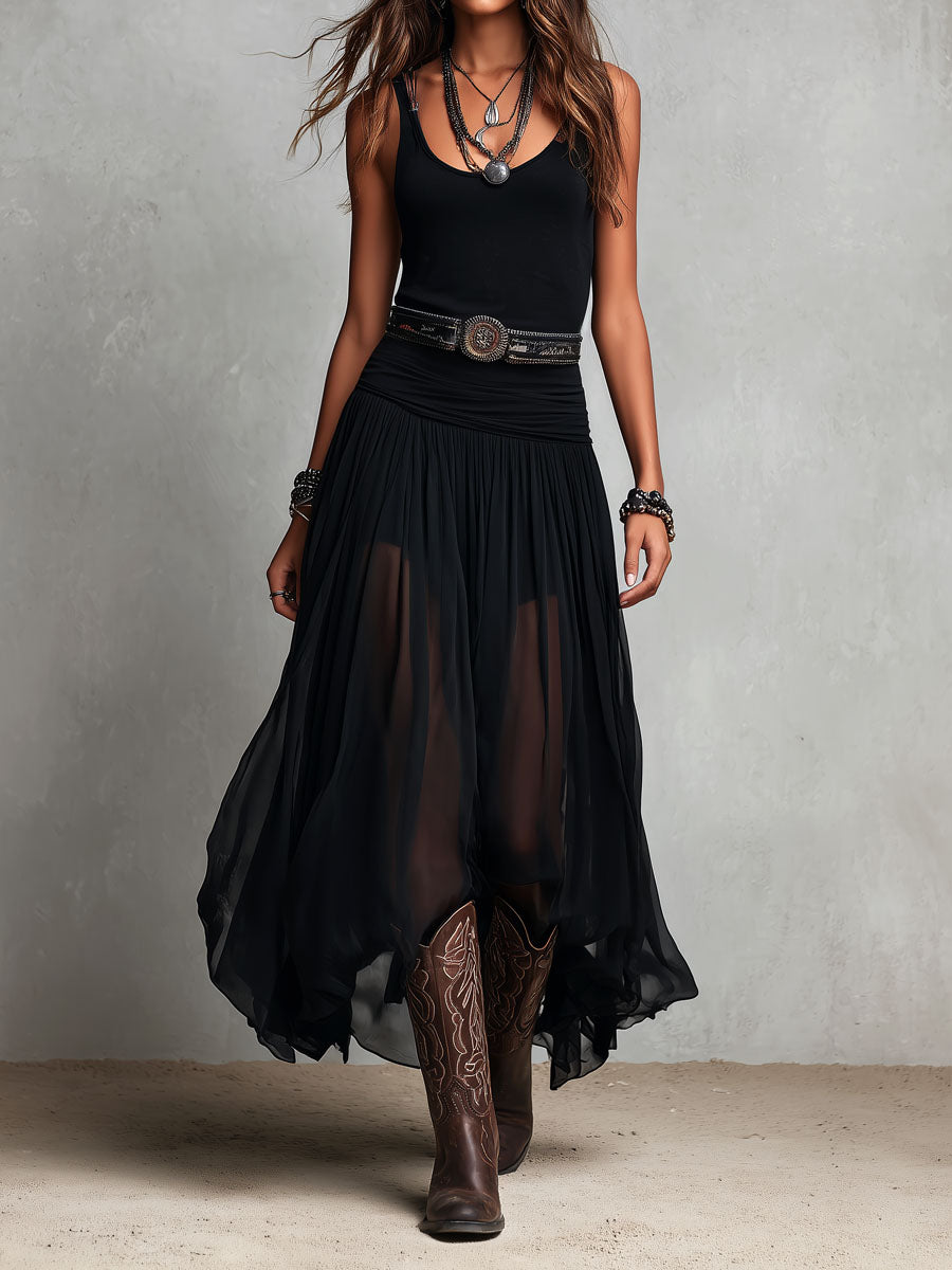 VESTIDO LARGO ELASTICO