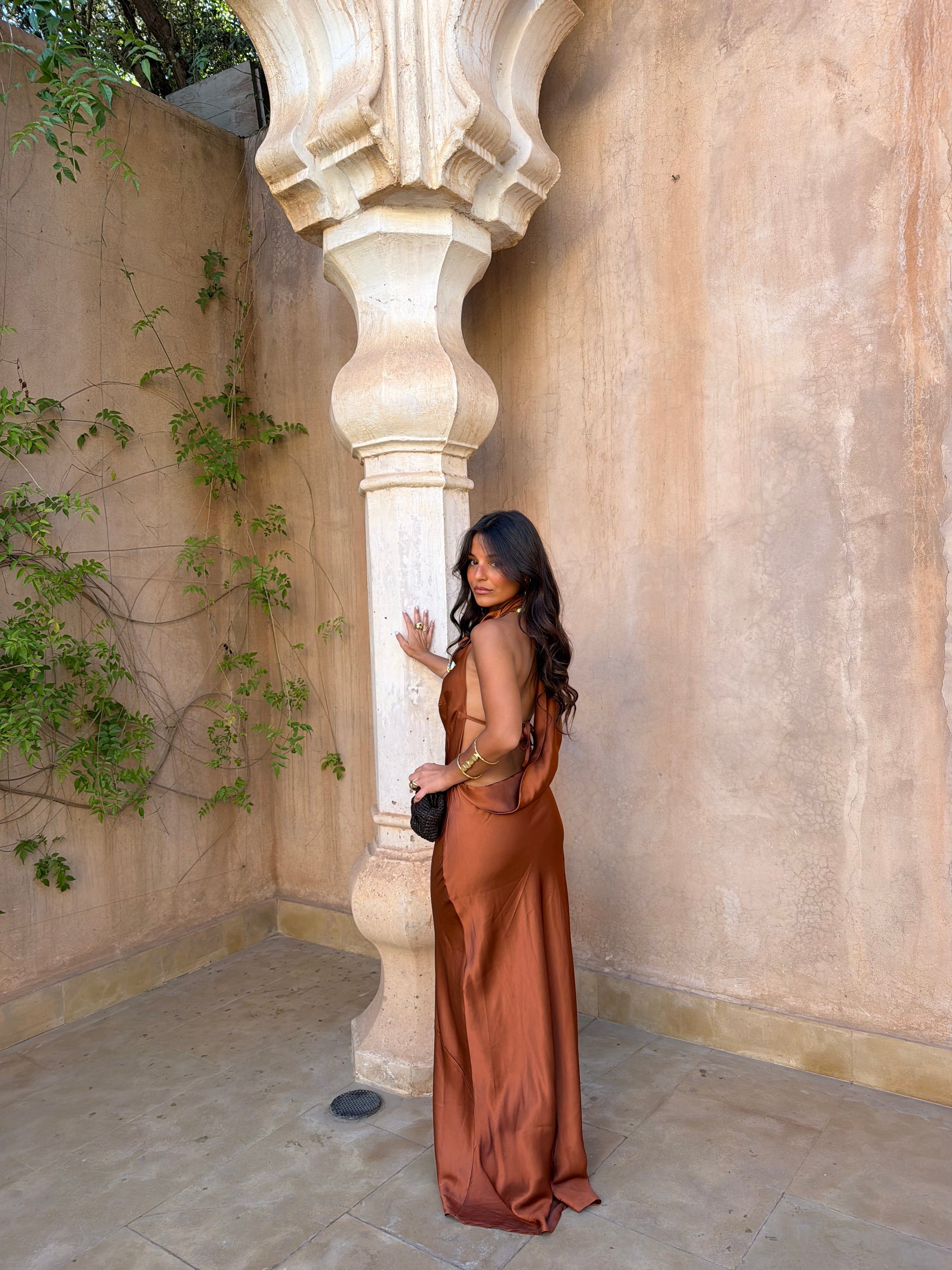 Vestido Riad en color terracota