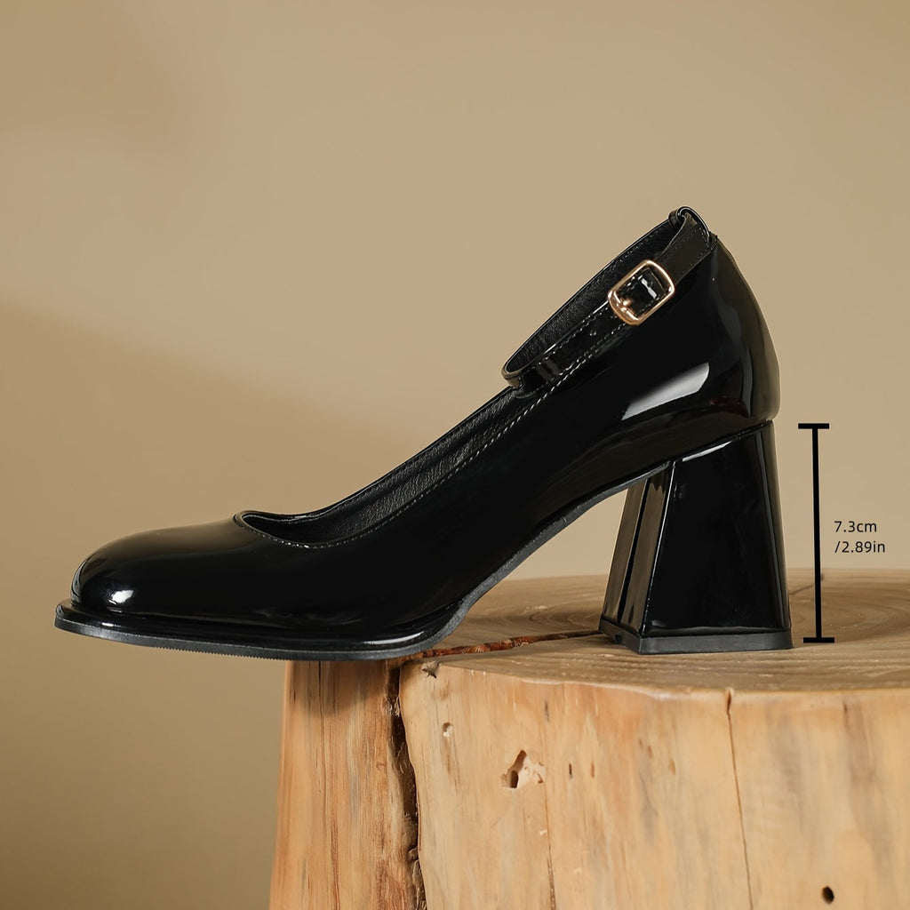 Celeste™ | Zapatos de tacón de charol con tira
