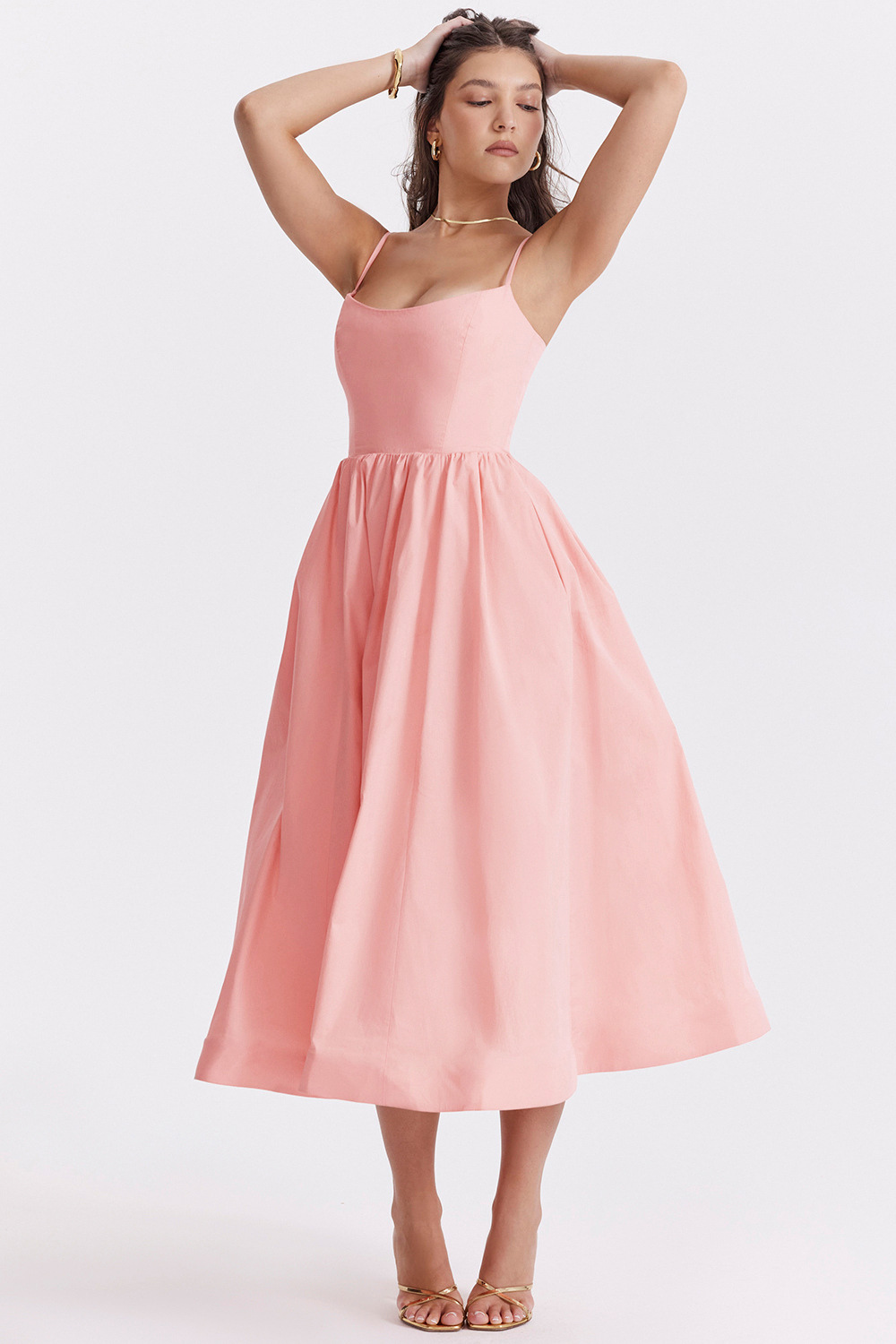 ESTELLE | Elegante vestido midi de verano con corte corsé