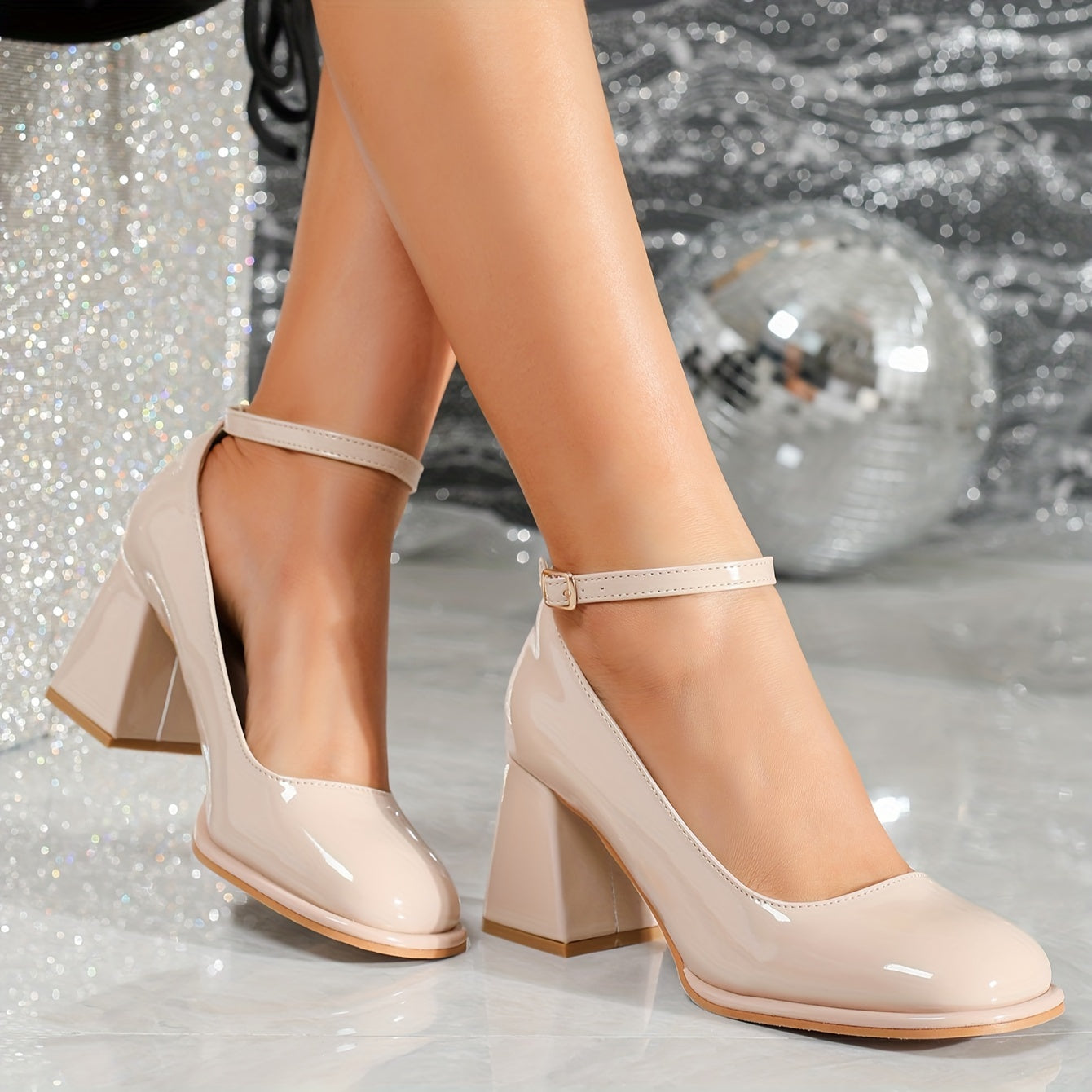 Celeste™ | Zapatos de tacón de charol con tira