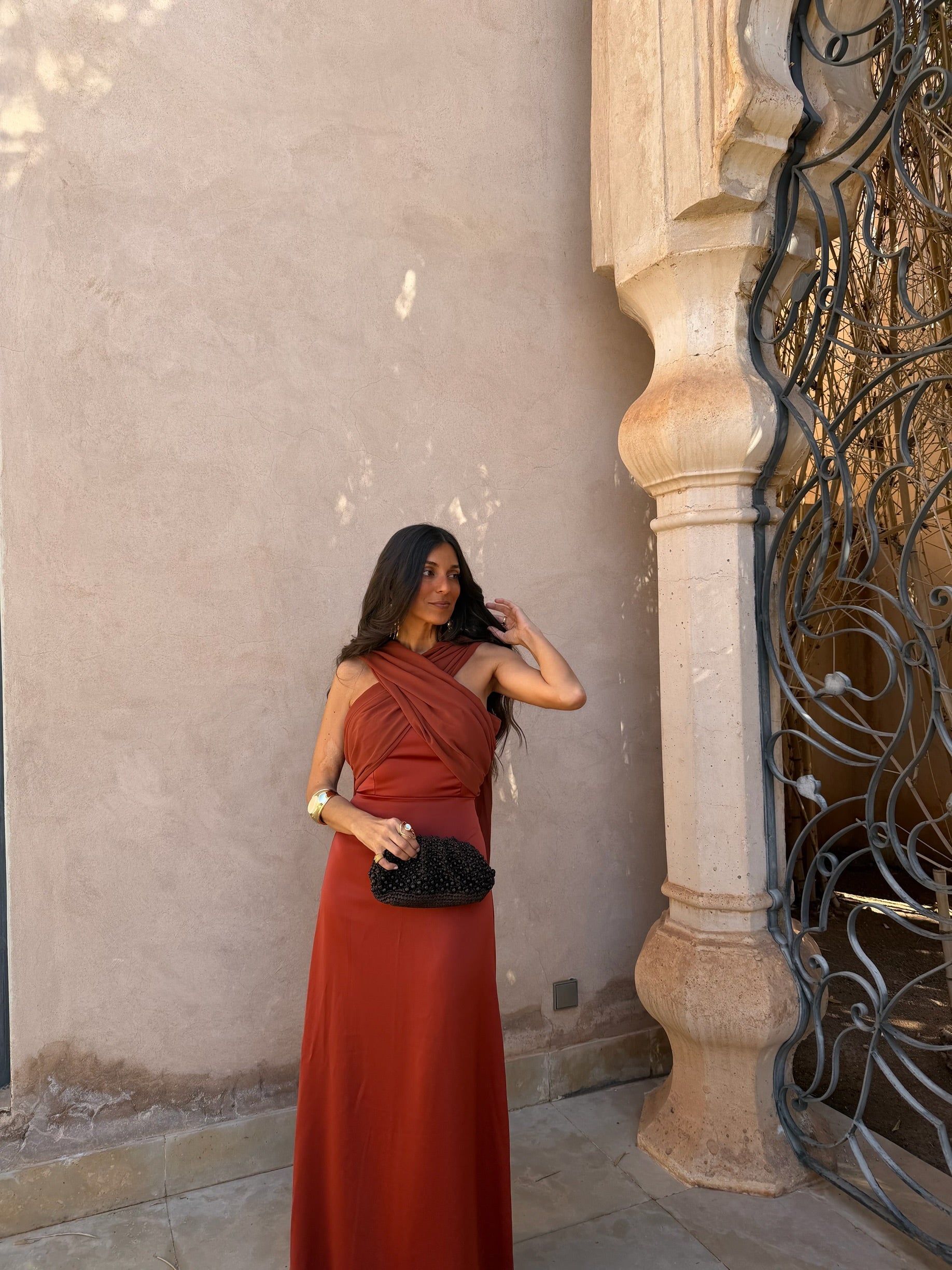 Vestido Triana en color terracota