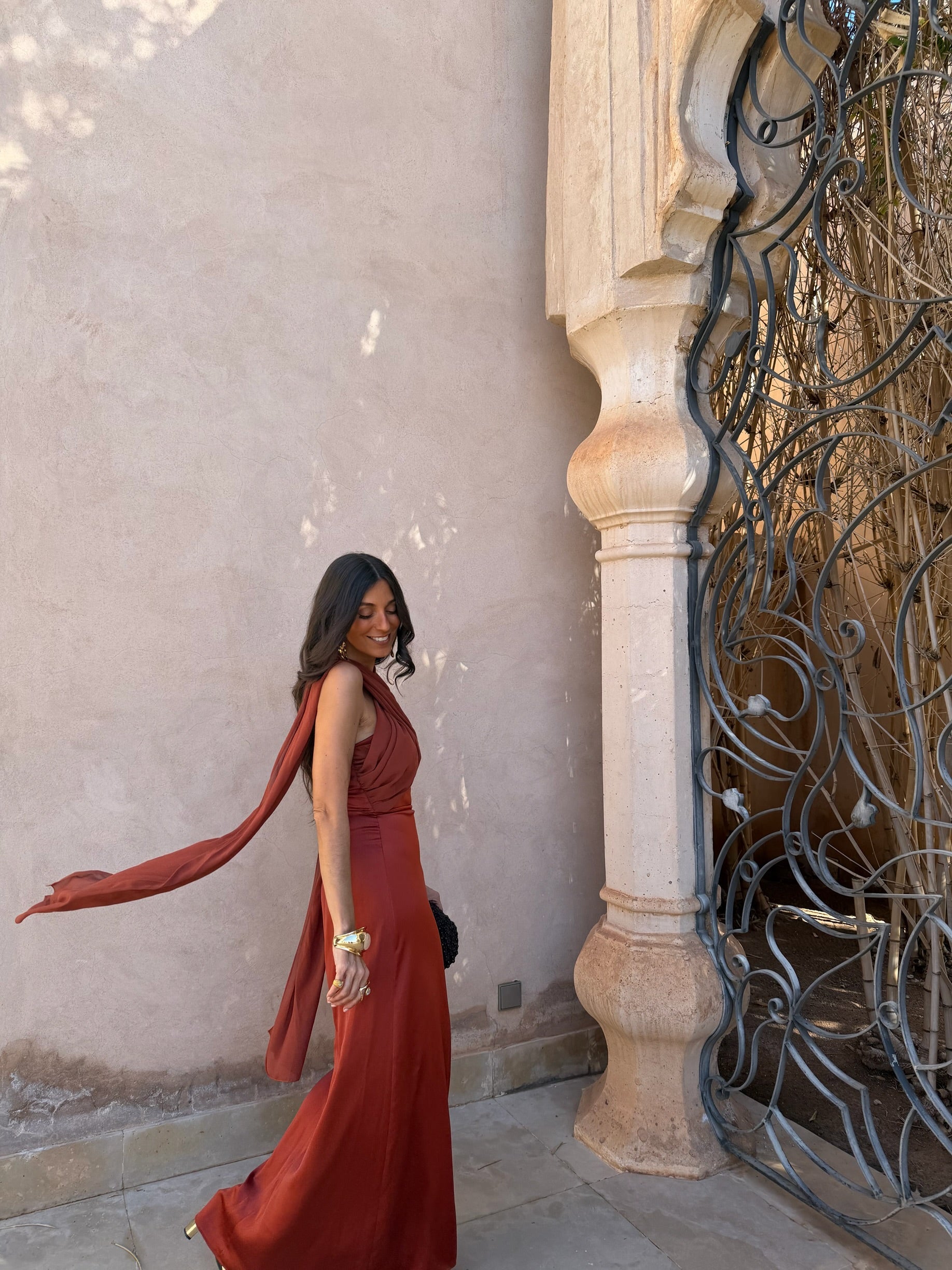 Vestido Triana en color terracota