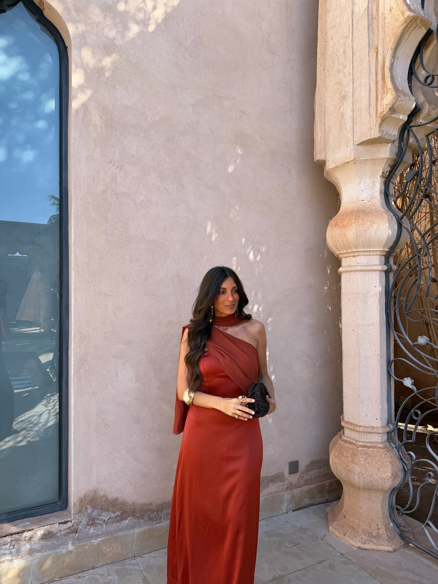 Vestido Triana en color terracota