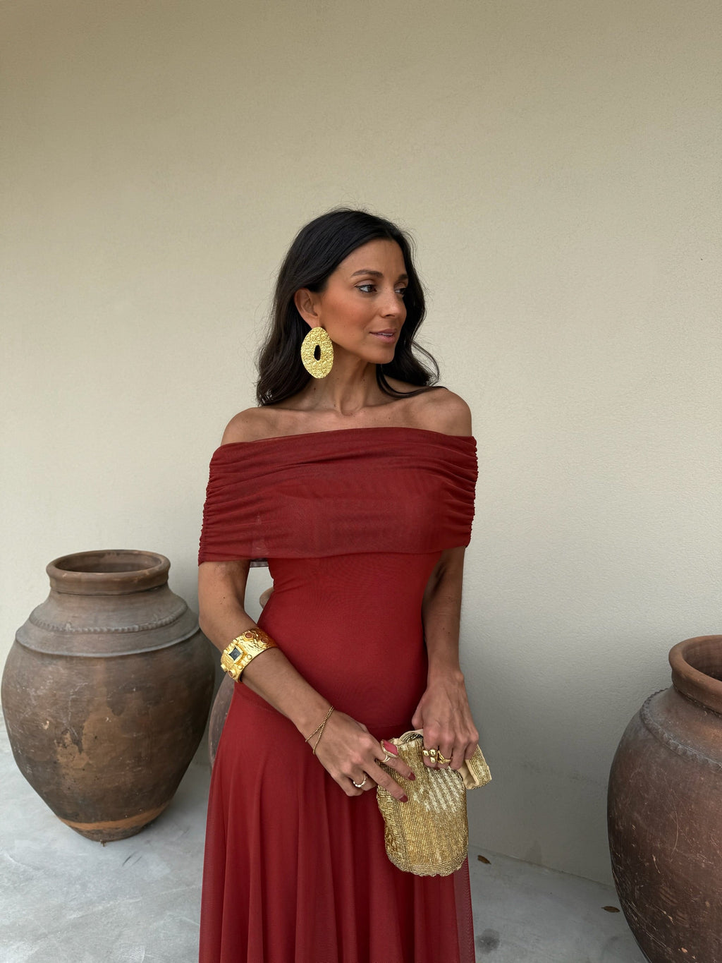 Vestido Toledo en color terracota - Envíos del 04/05 al 11/05