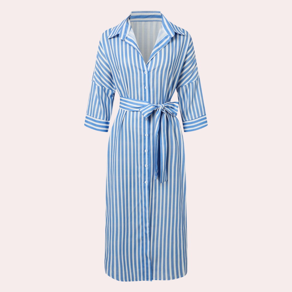 Noa™ | Camisón midi a rayas de estilo informal